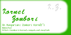 kornel zombori business card